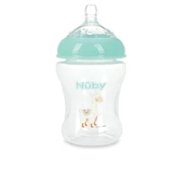 Nûby™ Printed Plastic Infant Bottles with Breast-size Nipple, Pack of 3; 8 oz/240 mL