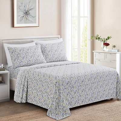 Marina Decoration Ultra Soft Silky Deep Pocket Rich Printed Bedding Rayon from Bamboo All Season Sheet Set with Pillowcases