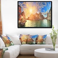 Design Art Grand Canal Venice Panorama Framed Canvas Art Print