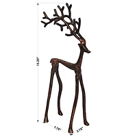 Renne en métal moulé avec finition brun brossé, 15,25", par Fraiche