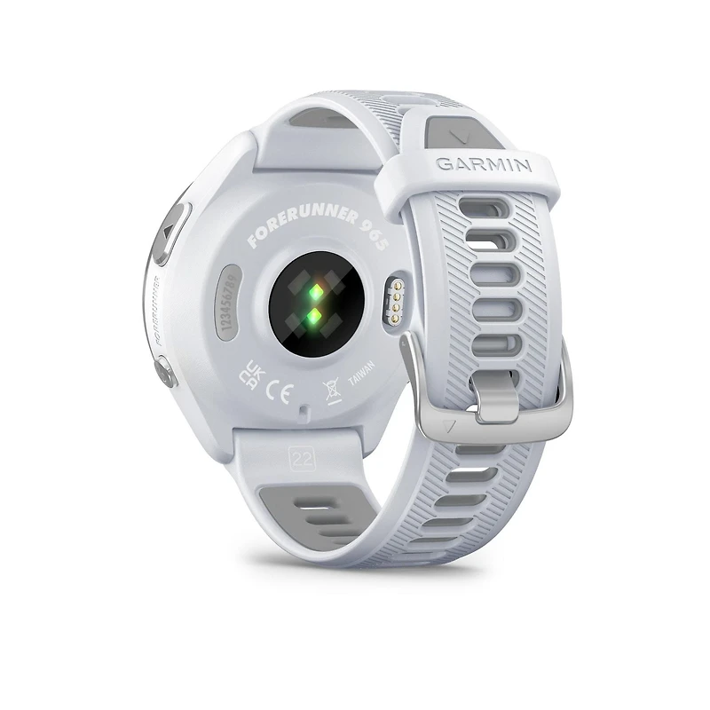 Garmin Forerunner® 965 GPS Smartwatch - Titanium Bezel with Whitestone Case and Whitestone/Powder Grey Silicone Band