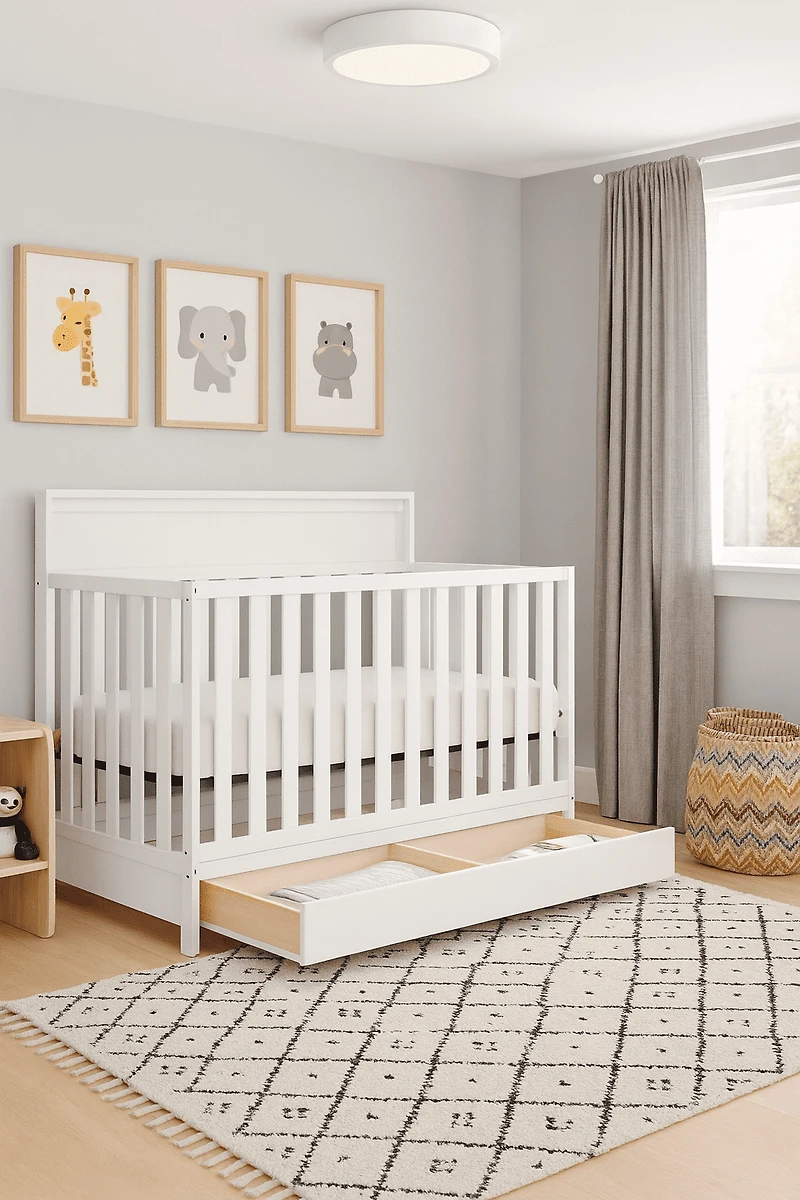 Concord Baby Brady 4-in-1 Crib with Drawer – White