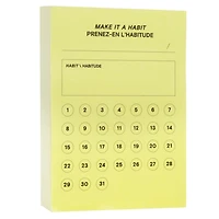 Post-it® Printed Notes, Habit Tracker, Yellow, 2.9 in x 4 in (73mm x 101mm)