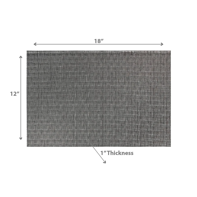 Woven Pvc Placemat Textstyle Grey - Set of 12