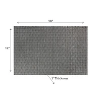 Woven Pvc Placemat Textstyle Grey - Set of 12
