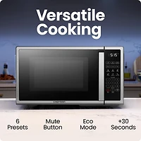 Four à micro-ondes de comptoir Chefman 20L (0.7 Cu ft), 700 Watts - Acier inoxydable, Nouveau