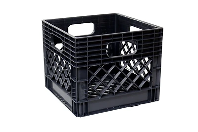 Ramtuff Milk Crate Black, 13'' x 13'' x 11'' (6.5 Gal.)