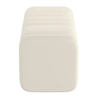 Contemporary Boucle Fabric Large Ottoman Bench - Ivory