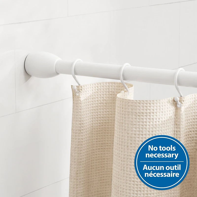 Tringle à rideau de douche à tension réglable Mainstays, 109 à 183 cm, blanche