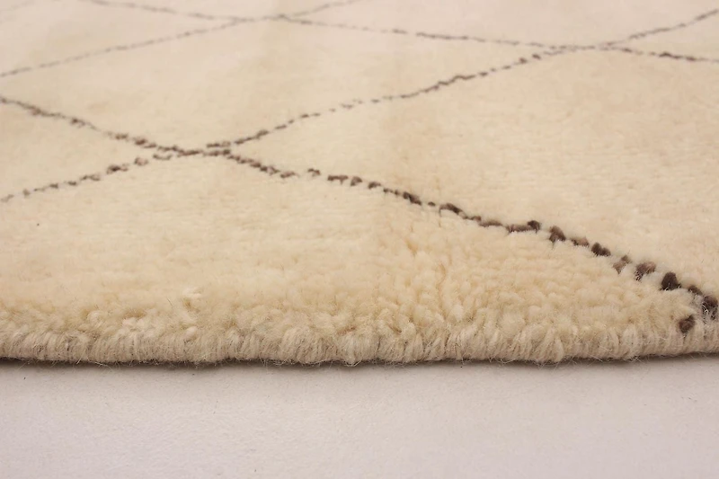 ECARPETGALLERY 5'1" x 7'10" Moroccan Tangier Hand-knotted Area Rug for Living Room, Dining Room and Bedroom in Ivory
