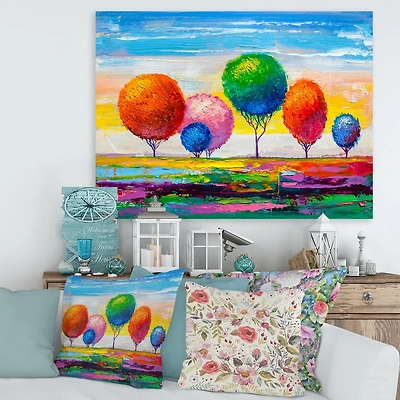 Designart Arbres ornementaux colorés VI Art mural sur toile