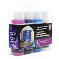 UNIQUE Creativ ART Ensemble de peinture coulante Galazy, prémélangée, 4 × 118 ml