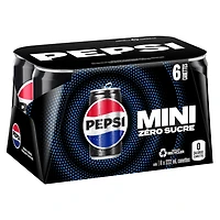 Pepsi Zéro sucre 6 x 222mL, Mini Cans