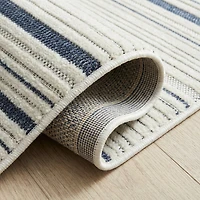 Tapis d'interieur exterieur abstrait Rug Branch Maise, bleu creme, moderne - Entree, couloir, salle de bain et cuisine