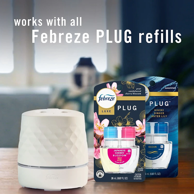 Assainisseur d’air à brancher Febreze, recharge d’huile parfumée qui combat les odeurs, parfum Croustade aux canneberges, 4 recharges
