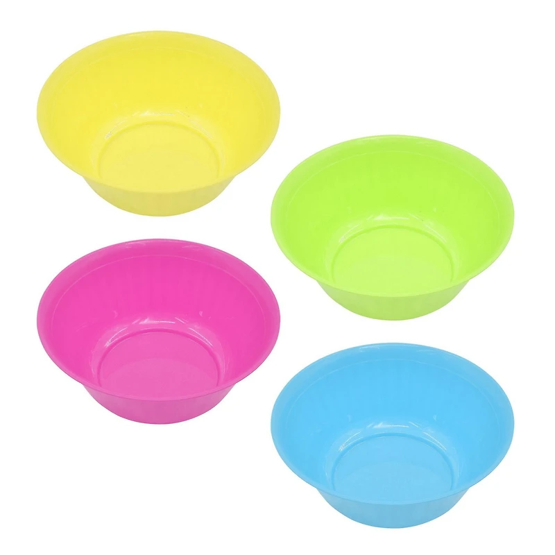 Mainstays Assorted Colour Plastic Bowl Set, 4pc, 50% Recycled Material