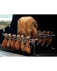 4-en-1 BBQ Basket - 14.5" x 9.5" Panier, Wing Rack Fits 12 Drumsticks, Rib Rack Fits 6 Racks, Détachable Can Holder