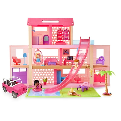 Kid Connection Pool Party Doll House with Lights and Sounds, 44 Pieces, Toddler Toys, KID CONNECTION PL KC BEACH HOUSE