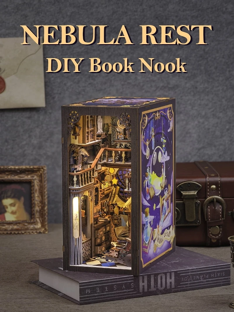 Tradeopia 3D Wooden Puzzle Nebula Common Room DIY Book Nook Kit