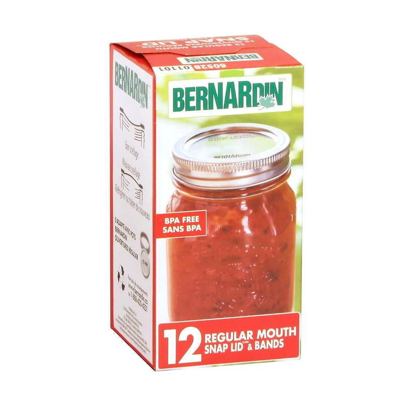 Bernardin Standard Lids 2pc, 12 pack, 70mm, Regular
