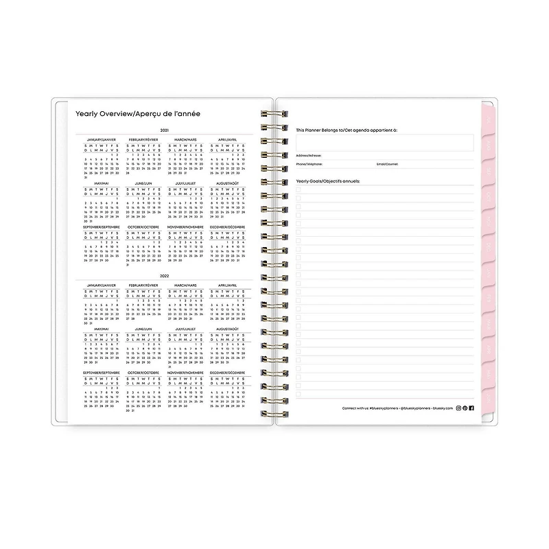 Blue Sky Marble Medium Weekly/Monthly Planner for 2021-2022
