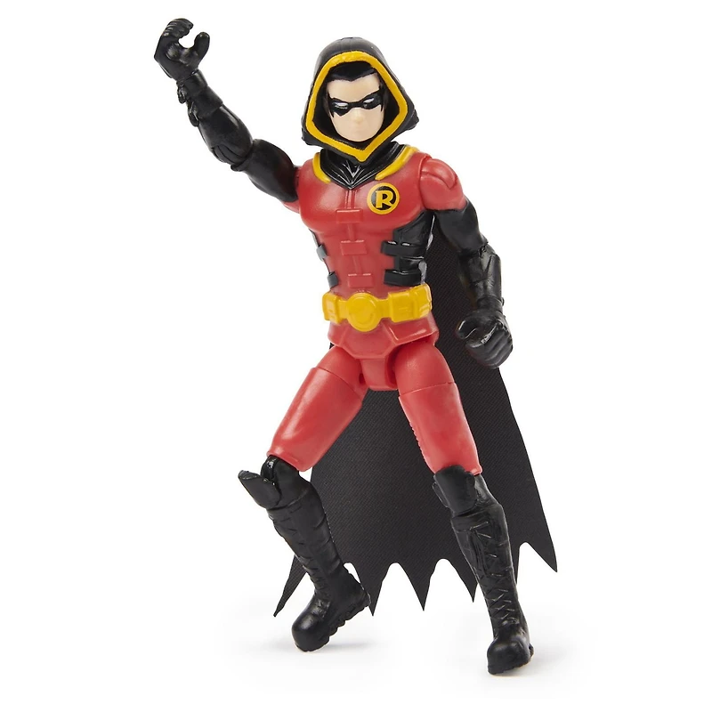 BATMAN, Figurine articulée ROBIN de 10 cm avec 3 accessoires mystère, Mission 4