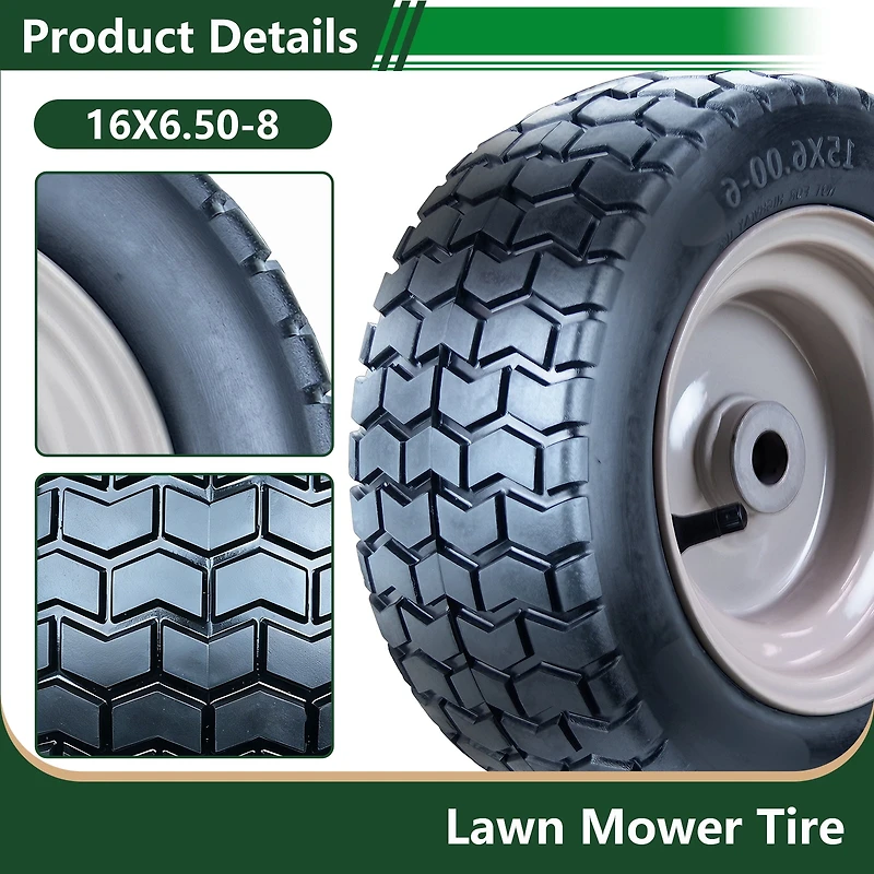 Hi-Run SU12 16X6.50-8 Front 2 PR Lawn and Garden Tire & Wheel Assembly