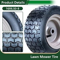 Hi-Run SU12 16X6.50-8 Front 2 PR Lawn and Garden Tire & Wheel Assembly