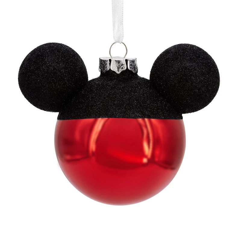 Décoration Hallmark de Noël (Tête de Mickey, Disney, en verre soufflé)