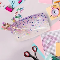 Pen+Gear Clear Fashion Pencil Pouch with Party Candy Sprinkles Print