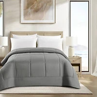 Swift Home Basic Down Alternative Comforter, All Season Hypoallergenic Cozy Comforter, Queen, Light Grey