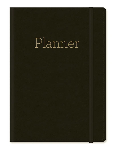 Markings by C.R. Gibson Semi-Dated Bonded Leather Planner, Black