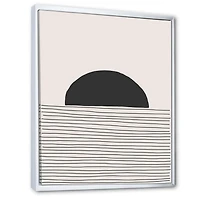Designart Lignes géométriques minimales et cercle V ART MURAL À CADRE FLOTTÉ