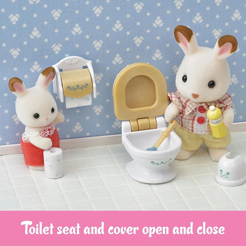 Ensemble de salle de bain Calico Critters Country, meubles et accessoires de maison de poupée