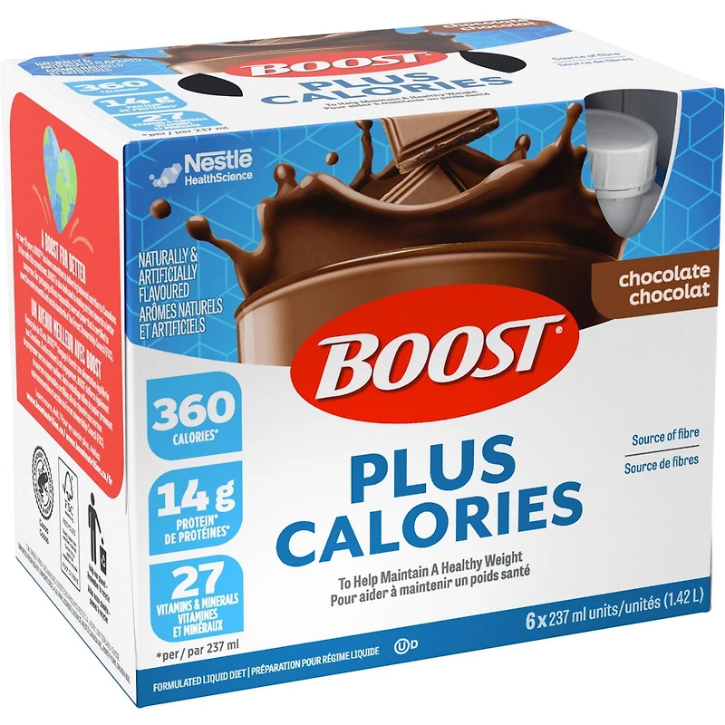 BOOST PLUS Complete Nutrition Drink – Chocolate, 6 x 237 ml, 6 x 237 ML
