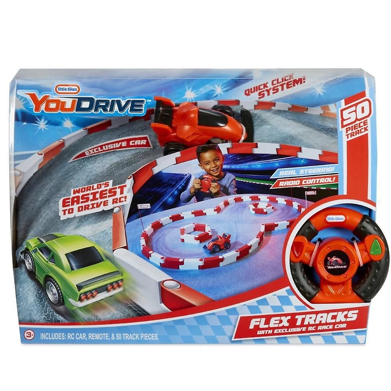 Little Tikes YouDrive Flex Tracks Red Race Remote Control Car w/ Easy Steering