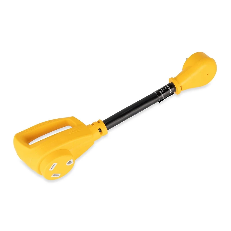 Adaptateur électrique PowerGrip(MC) 15 A (M)/30 A (F) 55163 de 30,4 cm (12 po) pour VR de Camco, en forme d'os à chien 15 Ampères M/30 Ampères F