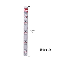 Papier d'emballage de Noël réversible blanc et rouge Holiday Time, 280 pieds carrés