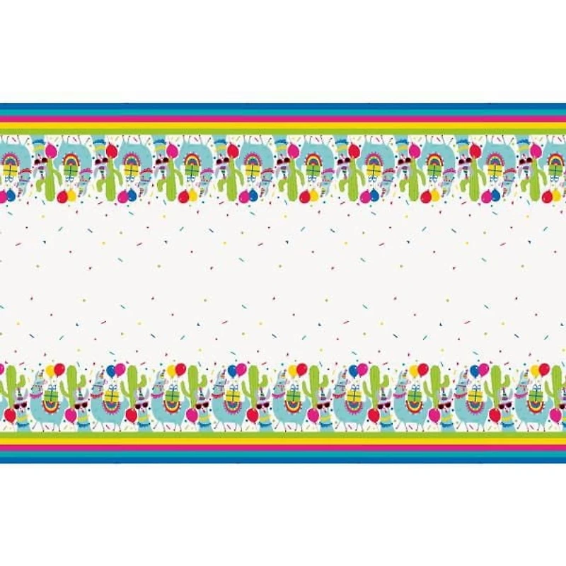 Nappe de table rectangulaire en plastique Lama Birthday, 54" x 84"
