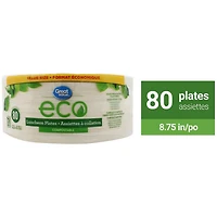 Assiettes à collation compostables Eco Great Value 80 x 22,2 cm (8,75 po)<br>Format économique