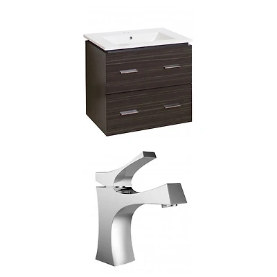 23.75-in. W Wall Mount Dawn Grey Vanity Set For 1 Hole Drilling  AI-8392