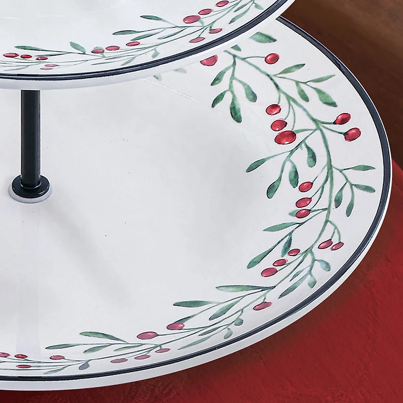 Holiday Time 2-Tier Serving Plate