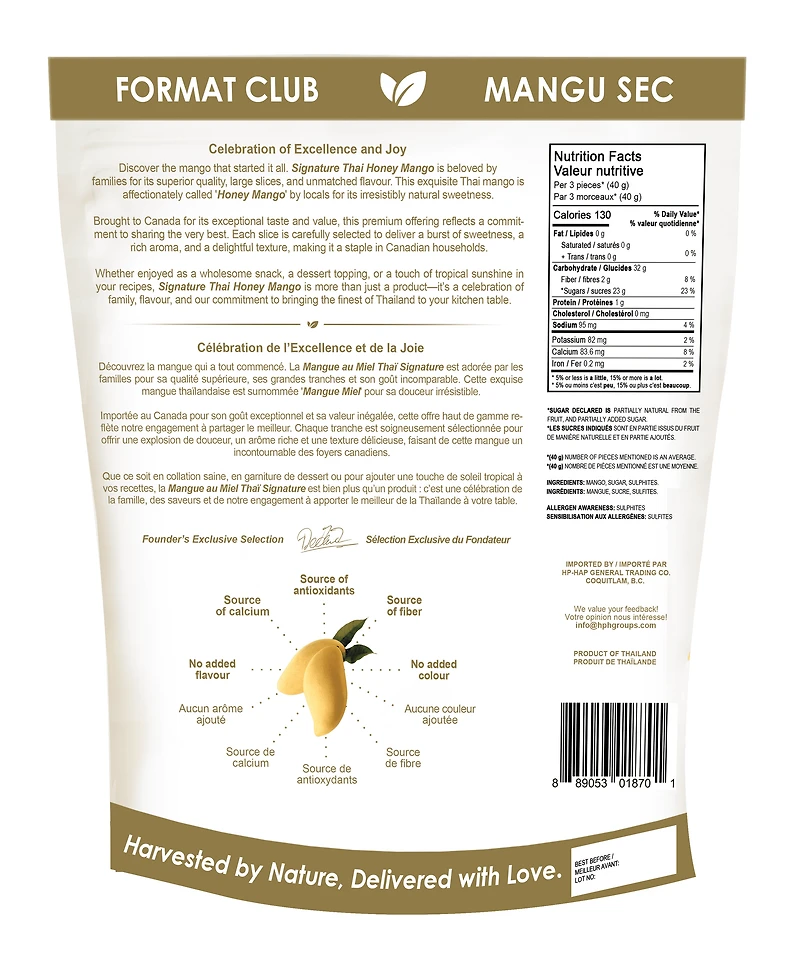 Thai Miel Mangue 1,000 g - Signature mangue séchée 1 000 g