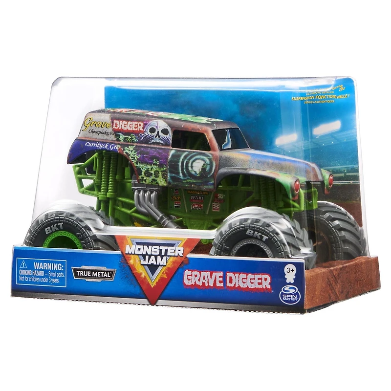 Monster Jam, Monster truck Grave Digger officiel, véhicule en métal moulé à collectionner, échelle 1:24