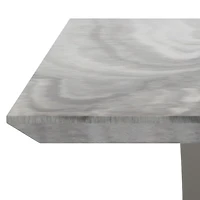 Table de salon contemporaine en similimarbre et acier inoxydable – grise