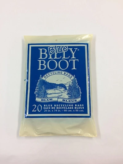Billy Boot Blue Recycling Bags 26" x 34", 20 Strong Blue Recycling Bags