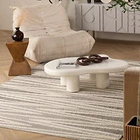 Tapis d'interieur exterieur abstrait Rug Branch Hogar, gris creme, moderne - Salon, chambre, salle a manger et cuisine<br>
