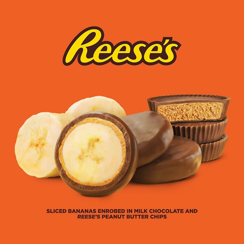 Reese's Tranches de Banane Enrobées de Chocolat au Lait et de Pépites de Beurre d'Arachide Reese's, (Congelé) 227g