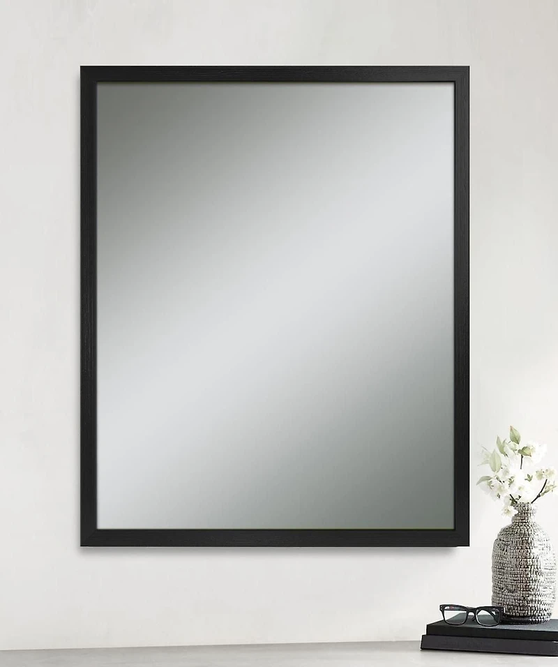 Hometrends Miroir Mural Ultima Brush, Miroir Rectangulaire, 16,50x19,50po, Noir Brossé