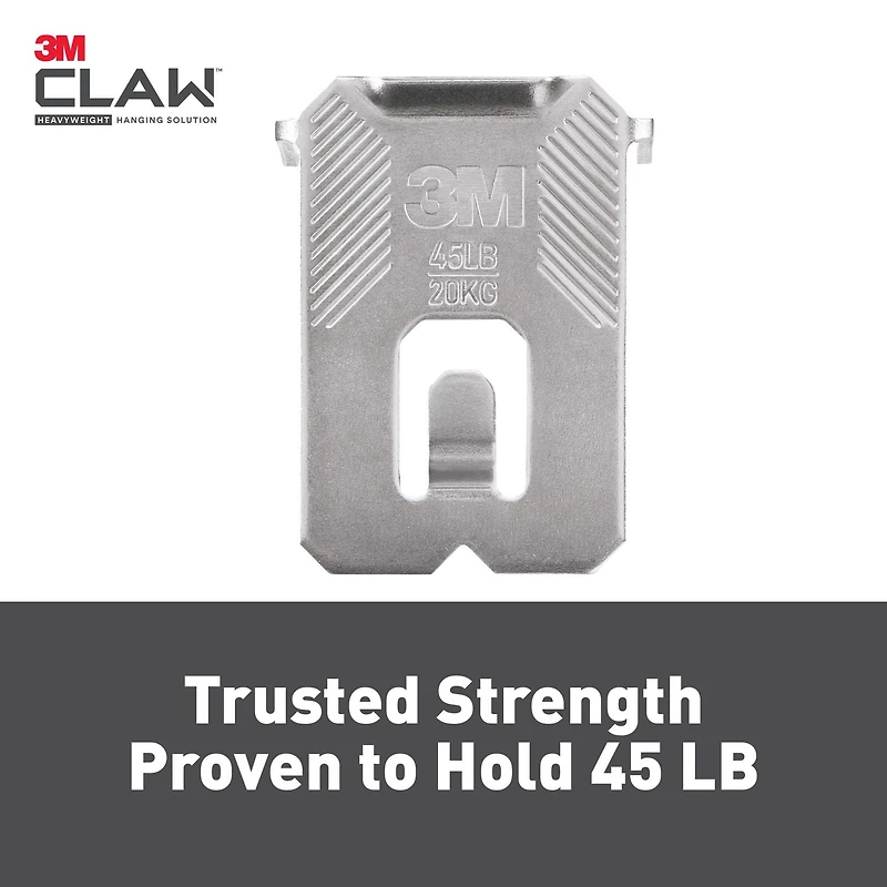 3M™ CLAW Drywall Picture Hanger with Temporary Spot Marker 3PH45M-1EF, Holds 45 lbs